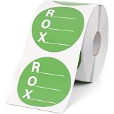 Anobell ROX Received Opened Expires Stickers 1000 Pcs Writing 2 &times; 2 Inch | Self Adhesive Firm Handwriting Clear Easy To Use For Retail Store Date Bottles Shipping Business Inventory White Round Roll