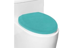 Comfortable Soft Plush Toilet Lid Cover for Bathroom, Machine Washable Toilet Seat Covers, Fits Most Round Elongated and Oblo