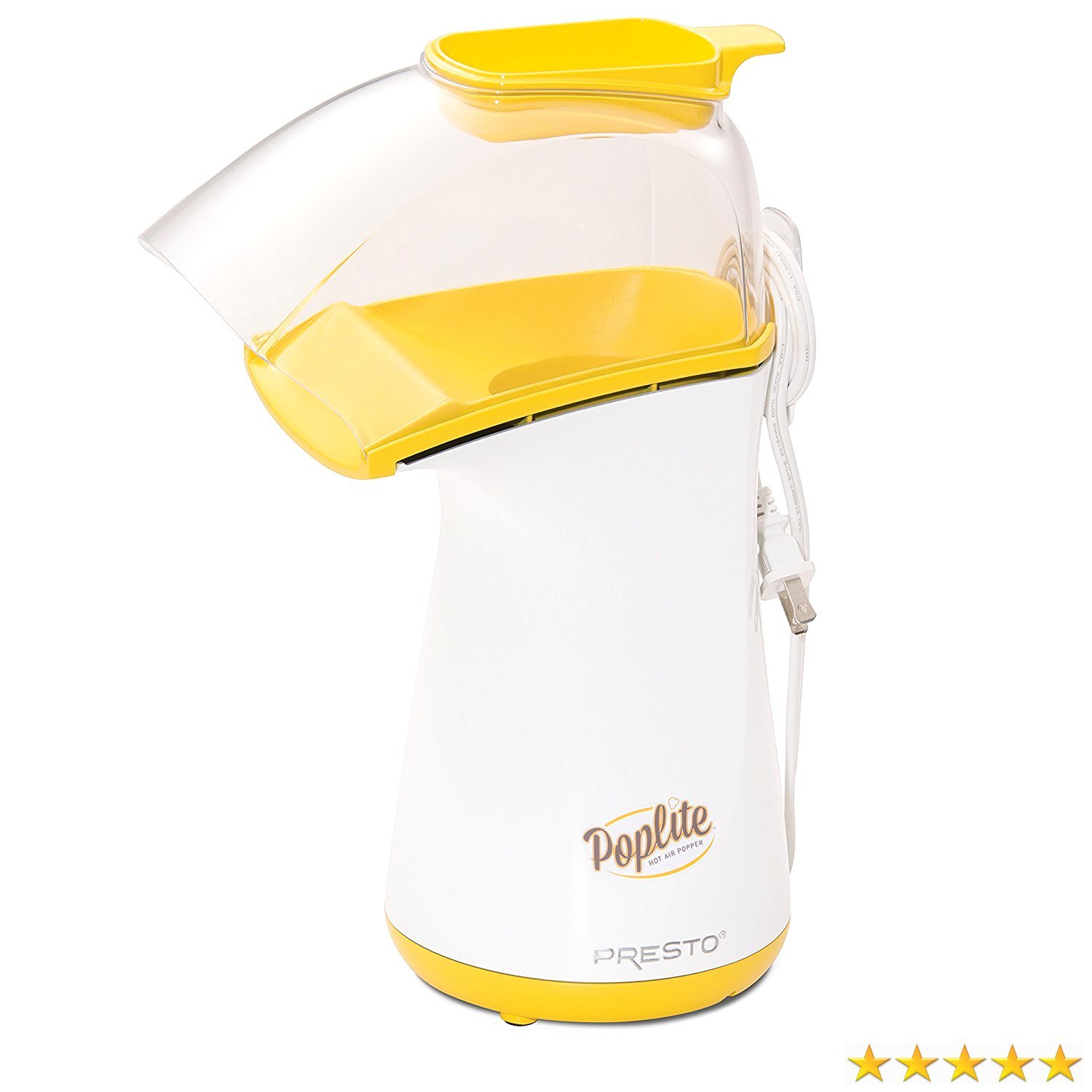 Presto 04820 PopLite Hot Air Popper Healthy Popcorn Home Maker, 18 cups