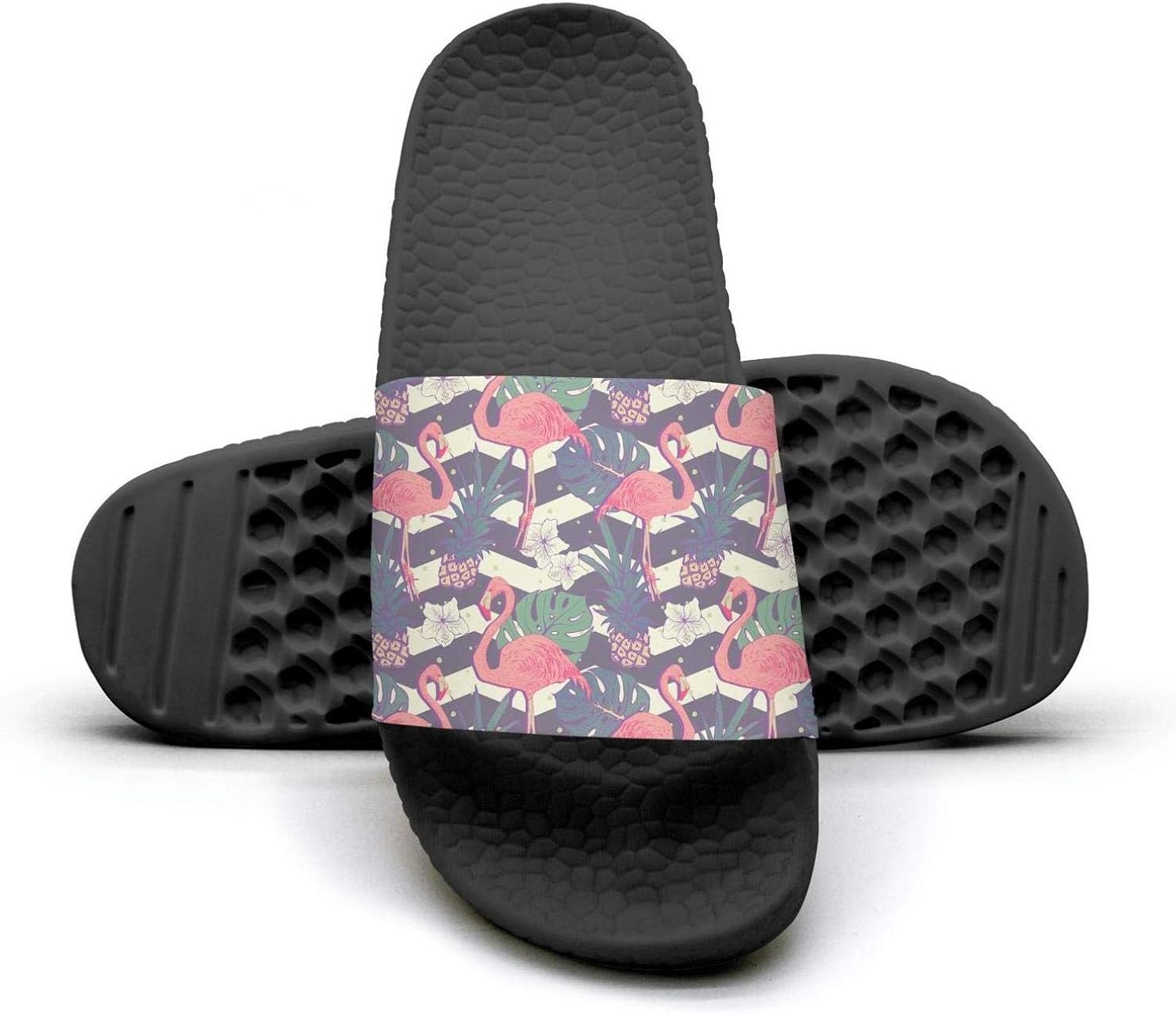 Amazon.com | Women Girls Unique Slipper Tropical Palm Floral Pink Flamingo Pineapple Blue Black 