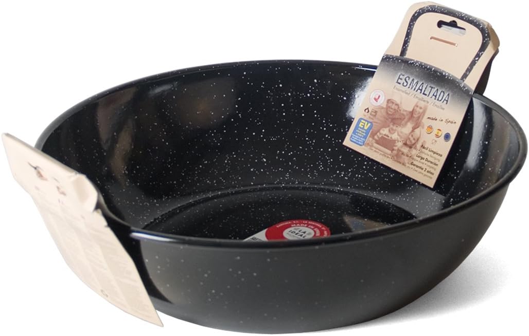 La Ideal Enamelled Steel Deep Pan, 38 cm, Black