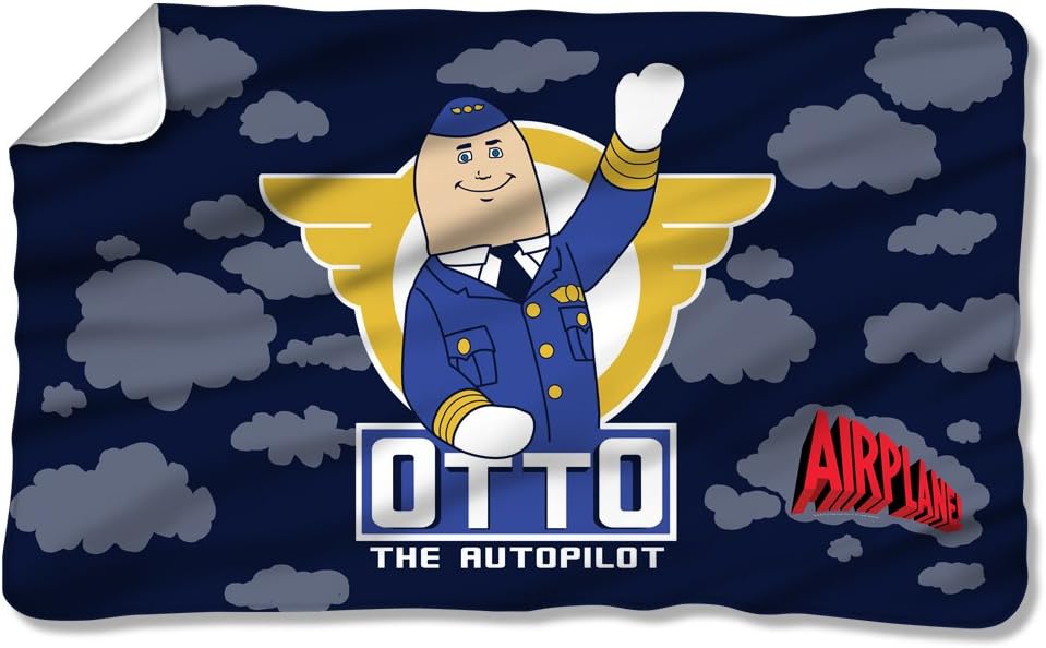 Airplane Otto - The Auto Pilot Fleece Throw Blanket (36"x58")