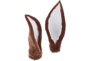 BETOOKY 2pcs Artificial Brown Deer Ear Headband DIY Hair Hoop Prop for Christmas Party Cosplay Photography