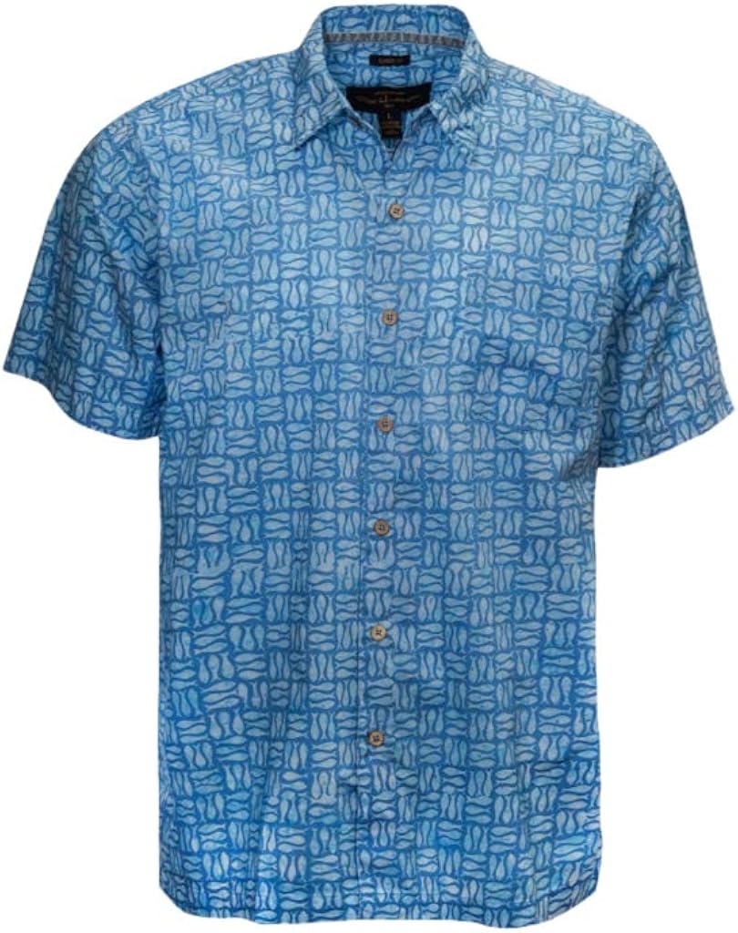 Pete Huntington Men's Short Sleeve Straight Bottom Casual Shirt at