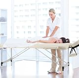 Panana Portable Massage Table 60cm 3 Section Aluminum Spa Bed - Beige view 4