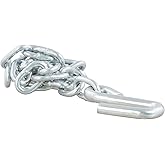 CURT 80020 27-Inch Trailer Safety Chain with 3/8-In S Hook, 2,000 lbs Break Strength