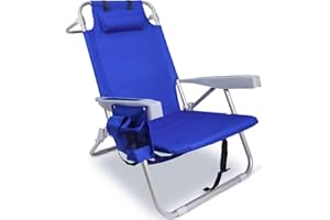 Yestomo Beach Chair with Backpack Straps, Heavy Duty Backpack Beach Chairs for Adults with 4 Positions, Lay Flat Beach Chair with Large Cooler Pouch, Support to 350LBS