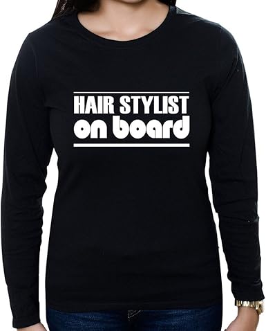 Custom Brother Hair Stylist On Board Women S Long Sleeve Shirt