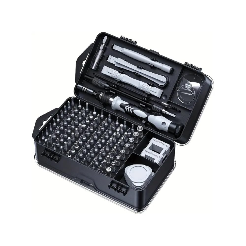 Photo 1 of 115-in-1 Precision Screwdriver Sets, Professional Repair Tool Kit with Flat Head & Multiple Bits for Electronics, Phone, Watch, Automotive Maintenance - Magnetic, Non-Slip Handle & Tweezers(Grey)