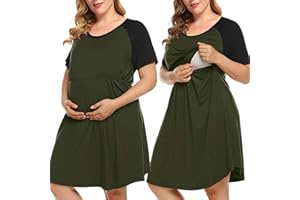 MONNURO Women's Plus Size Labor and Delivery Gown Nursing Nightgown Maternity Sleepwear Dress for Breastfeeding