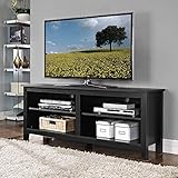 WE 58" Wood TV Stand Storage Console, Black (Misc.)