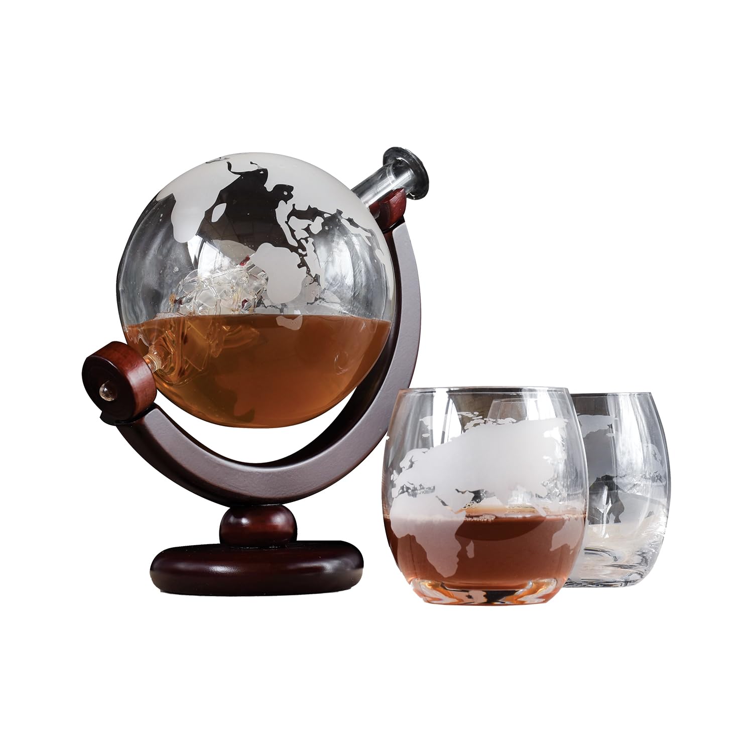 Ingenious Globe Decanter Maritime Nautical Themed Drinking Set with Tumblers