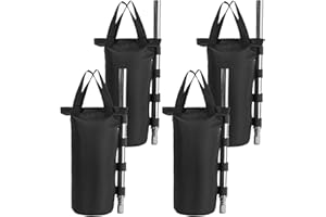 YELAIYEHAO Industrial Grade Canopy Weight Bags for Pop up Canopy Tent, Sand Bags for Instant Outdoor Sun Shelter Canopy Legs (4 PCS Round-7.6X20 INCH)