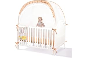 VEIZXUN Safety Crib Tent Crib Net to Keep Baby in and Keep Baby from Climbing Out Portable Pop up Baby Tent Good for Girls Travel