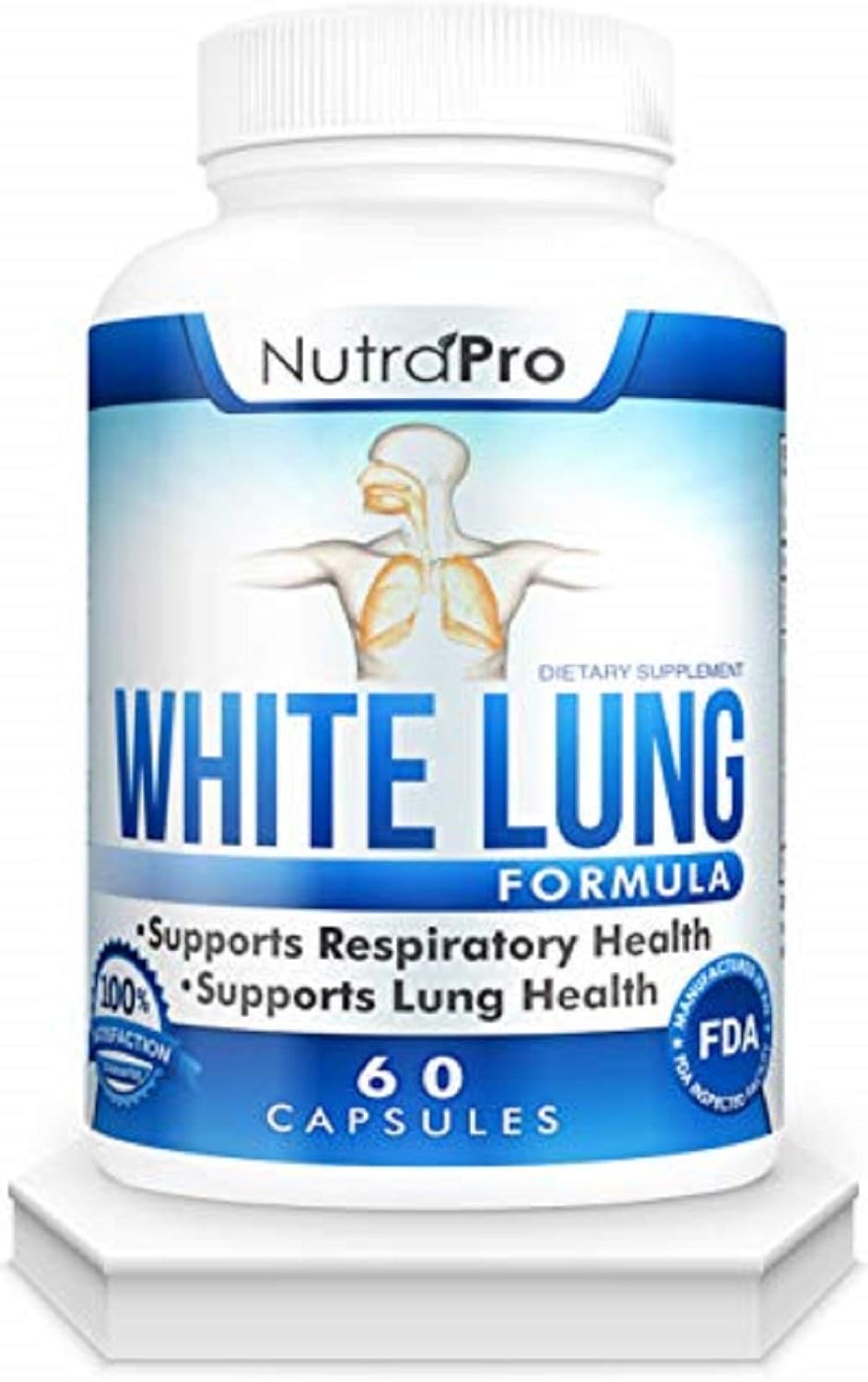 White Lung by NutraPro - Lung Cleanse & Detox.Support Lung Health. Supports Respiratory Health. 60 Capsule - Made in GMP Certified Facility.: Health & Personal Care