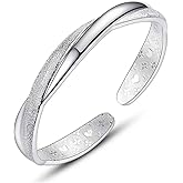 Sterling Silver Cuff Bracelets for Women, Handmade Bracelet for Women, Silver Bangle Bracelets for Women, Mom Gifts, Birthday Gifts for Women (Silver cuff-3)