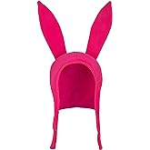 Concept One Womens Bob's Burgers Louise Cosplay Bunny with Floppy Ears Fleece Beanie Hat, Pink, 0 US