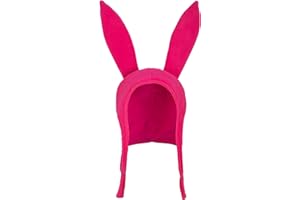 Concept One Womens Bob's Burgers Louise Cosplay Bunny with Floppy Ears Fleece Beanie Hat, Pink, 0 US