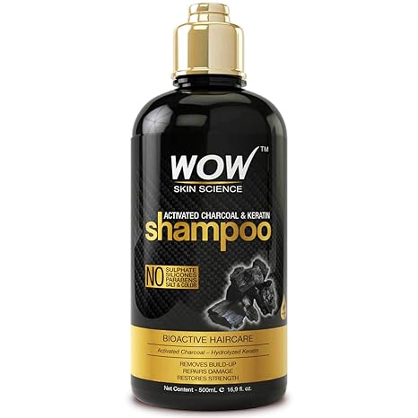 Amazon Com Wow Activated Charcoal Keratin Shampoo Full Scalp