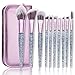 ENZO KEN Girls Makeup Brushes Set for Teens with Case, Glitter Teen Make up Brush Set, Eyeshadow Brush Set for Teen Girls, Teenagers Eye Shadow Brush Set, Vegan Makeup Brush