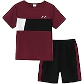 KIMI BEAR Boy Clothes Kids Boy's Summer Outfits Shorts Sleeve Crewneck T Shirt Tops Tees Shorts Sets Boy's 2 Piece Outfits