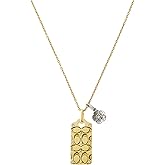 Coach Quilted C Tag Pendant Necklace