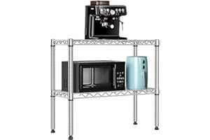 M MZG MZG 220 lbs 2 Tier Storage Rack Metal Wire Shelving Unit, Storage Standing Household Shelf Organizer for Laundry Bathroom Kitchen Pantry Closet Garage Utility Room, Chrome 11.8" D x 27.6" W x 23.4" H