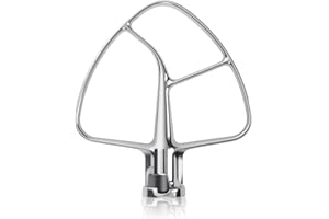 COWBRIGHT K45B Stainless Steel Flat Beater for Kitchenaid Tilt Head Stand Mixer, Polished Paddle Attachment for KitchenAid Mixer Attachments, Fits 4.5-5 Quart Models, Dishwasher Safe