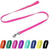 Kidding Pets Waterproof Dog Leash, 5/6 FT Durable Odor-Proof Dog Leashes with Strong Metal Hooks Fits Small Medium or Large Dogs (Pink, 6FT - 1 inch Width)