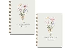 MQBMQB 2Pcs Bible Christian Journals Floral Spiral Notebooks for Women Note Taking, Travel Journal for Writing, Bible Verse Notebook College Ruled, Christian Gifts for Women (8.3x5.8inch)
