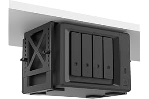 Monzlteck Adjustable Under Desk PC or NAS Mount Bracket Holder，Compatible with Desktop NAS(Network Attached Storage),CPU,UPS,
