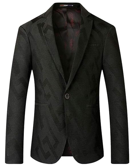 Yyg Mens Plaid Print Casual Business One Button Fall Winter Dress