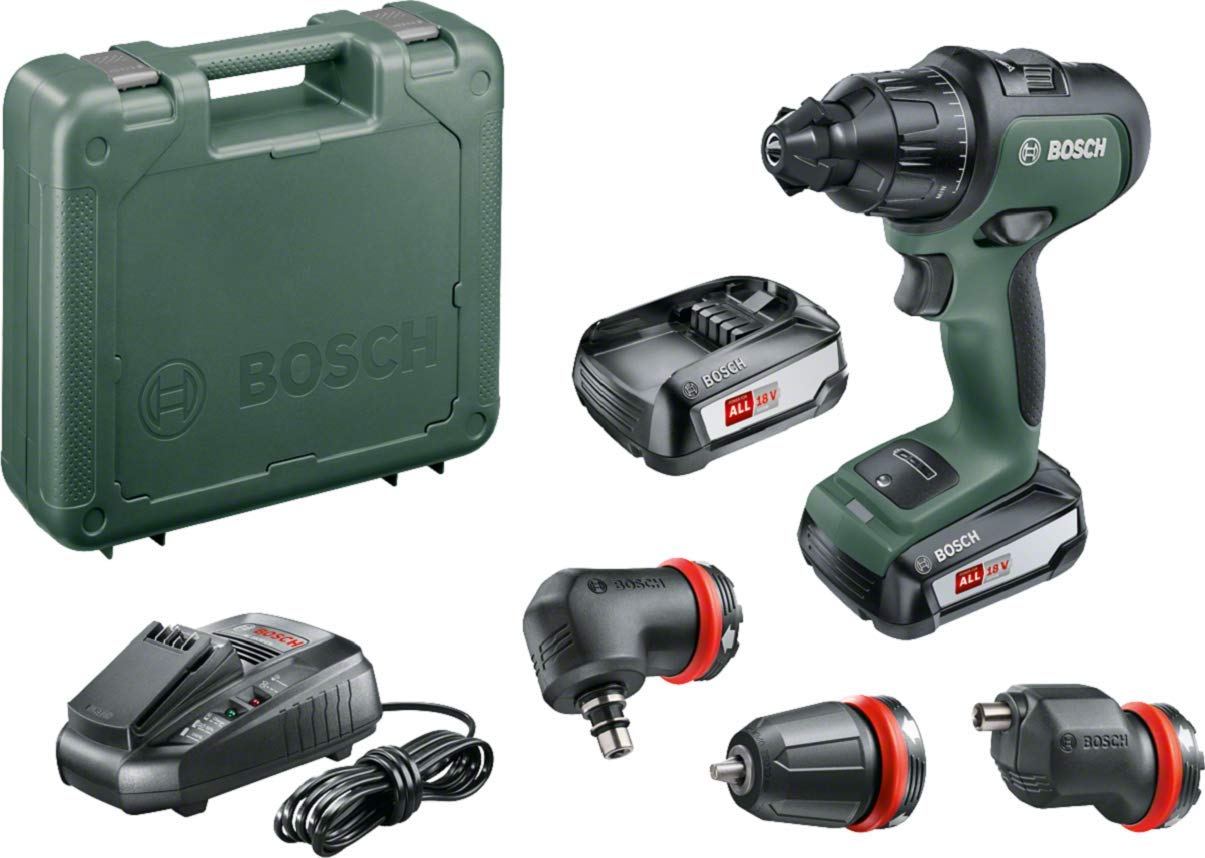 Bosch Cordless Combi Drill AdvancedImpact 18 (2X Batteries, 18 Volt System, 3 Attachments, in Carrying Case)