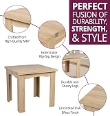 Hallowood Furniture Newquay Oak Extending Flip Top Table 80-160 cm view 2