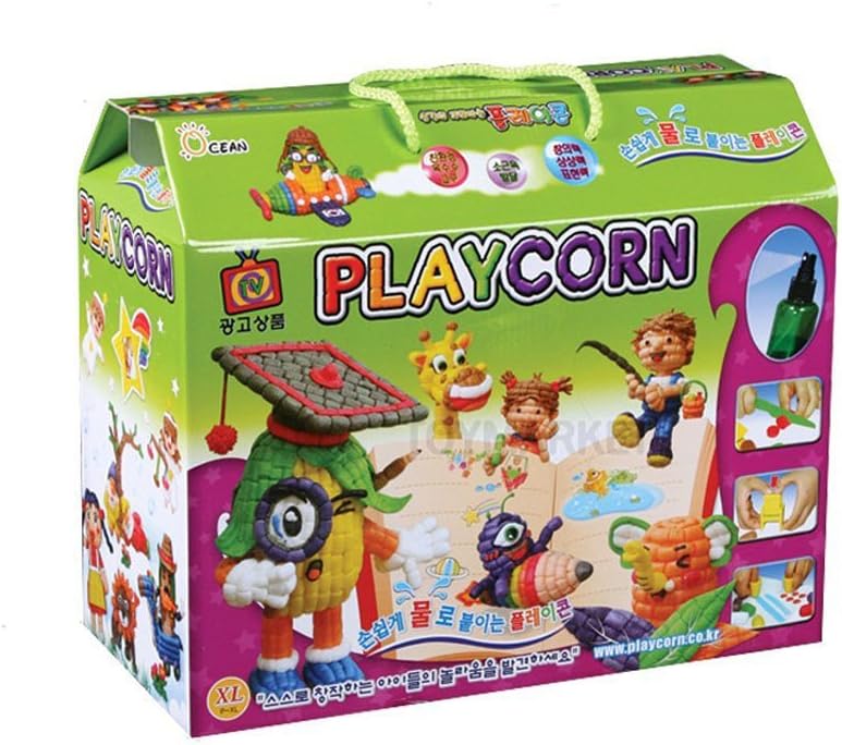 Playcorn Gallery Corn Starch sorghum straw XL 1000PCS- Educational Arts and Crafts Toy Environmental Friend Material & Toy Sanitizer 30ml