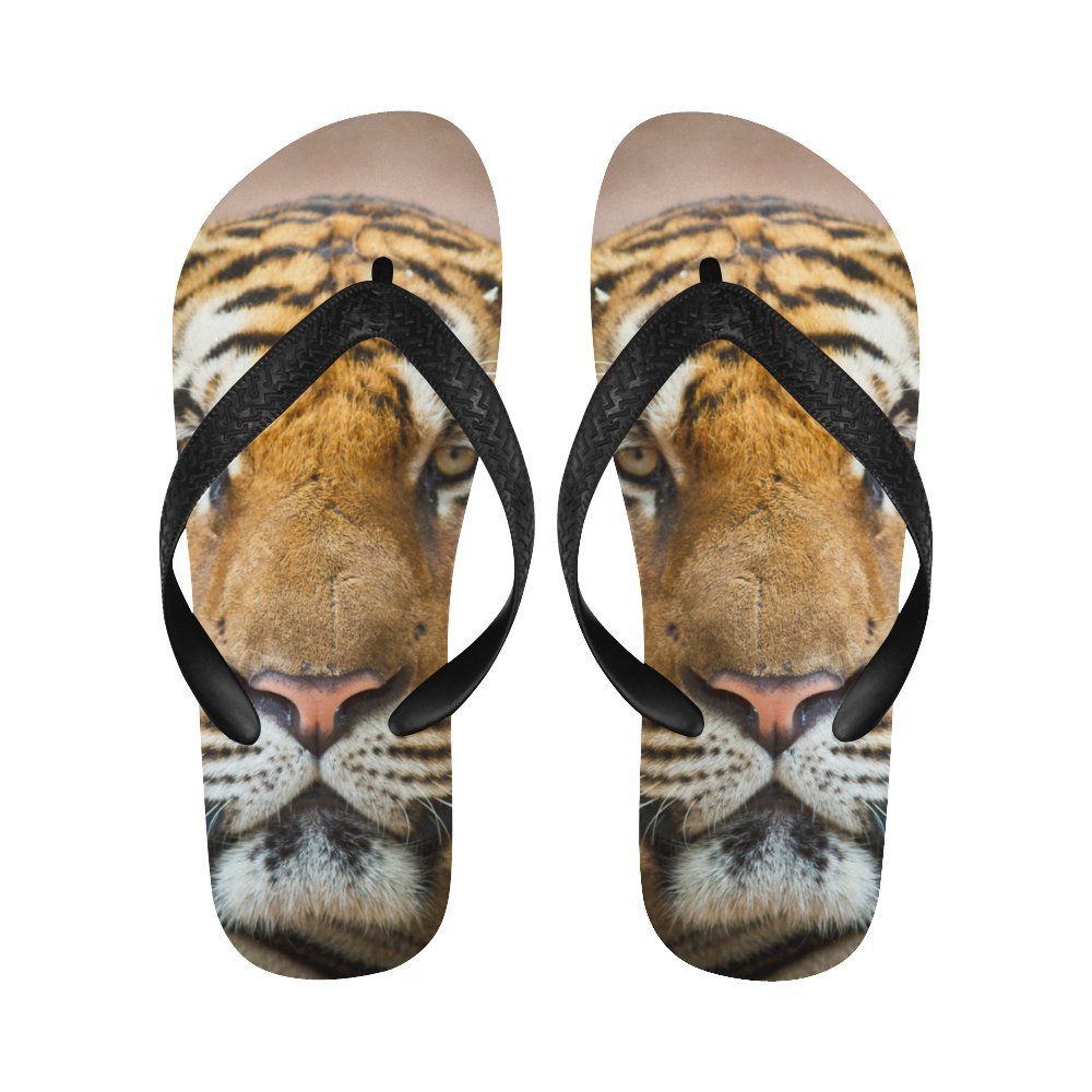 tiger print flip flops