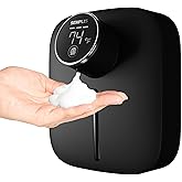 SEMPLIS Automatic Soap Dispenser – Touchless Foaming Hand Soap Dispenser with Digital Display, 6 Adjustable Foam Levels, USB Rechargeable Wall‑Mount for Bathroom & Kitchen, 10.82 oz/320 ml