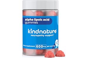 kindnature Alpha Lipoic Acid Gummies 600mg - Neuropathy Supplements - Vegan, Sugar-Free, Low Calorie 600 mg ALA Supplement - Pure ALA Alpha Lipoic Acid for Antioxidant Nutritional Supplements