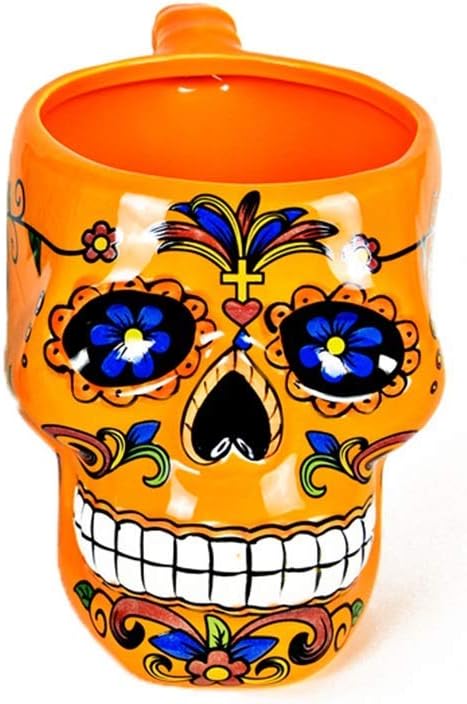 Lefran Cup Mug Personality Ceramic Cup Enamel Ceramic Cup Creative Mug Couple to Cup Punk Big Cup (Color : Orange, Size : 12.5 * 10cm)
