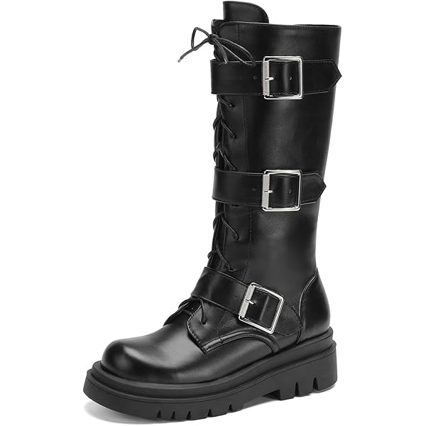 靴 Dark Aged Buckle Combat Boots 靴 Dark Aged Buckle Combat Boots Dark Aged Buckle Combat Boots