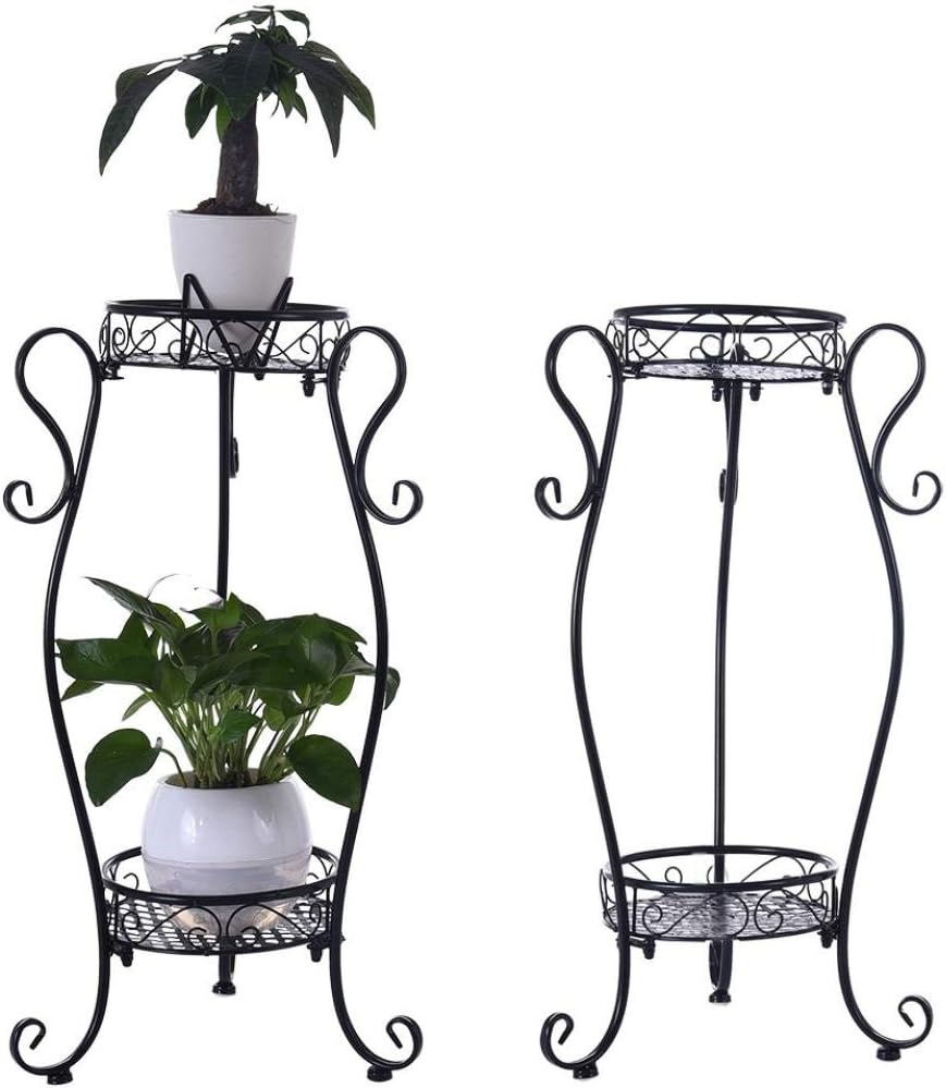US Stock) Flower Stands, 2Tier Metal Plant