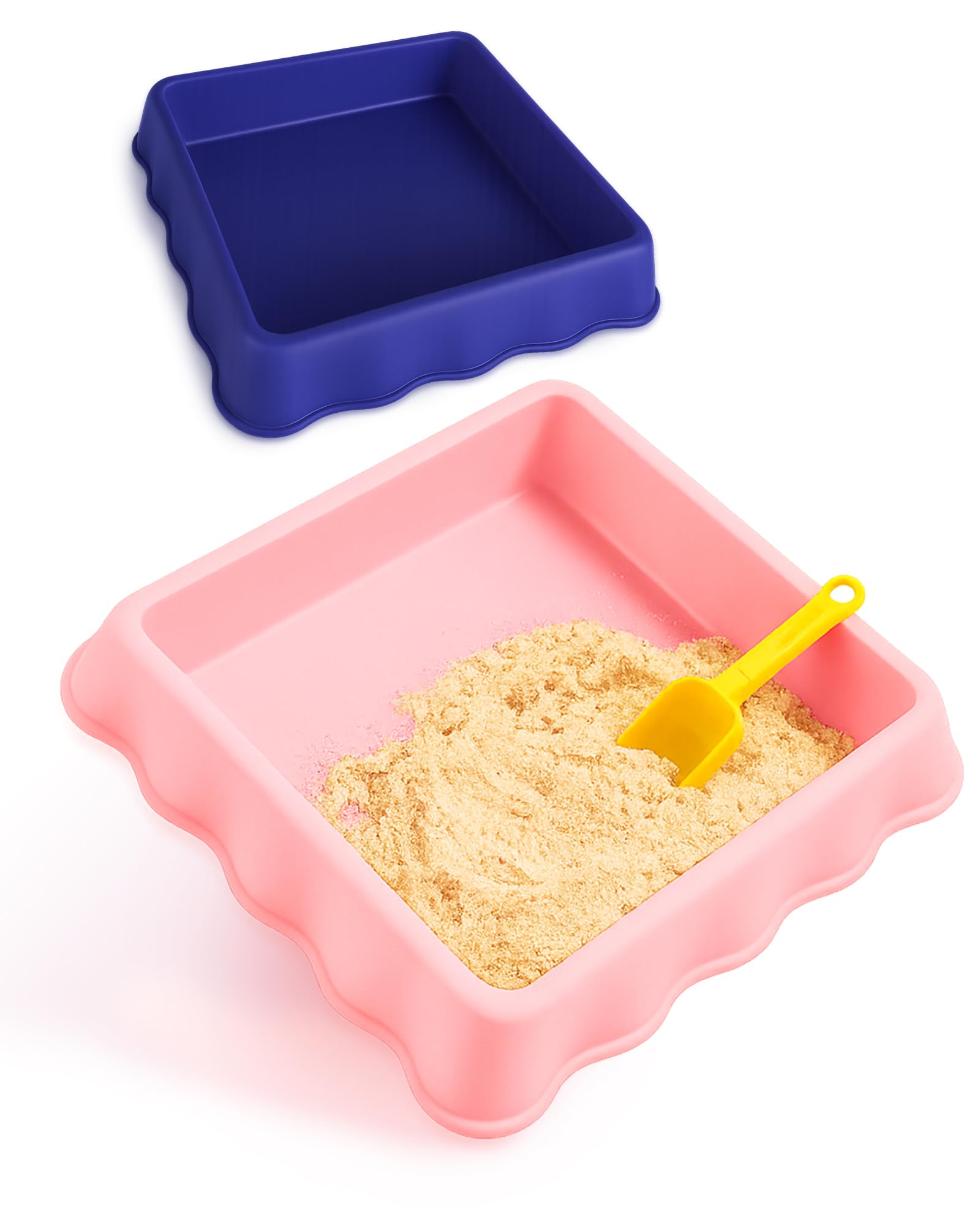 2-Pack Play Trays for Kids – Sand Tray, Water Tray, Sensory & Messy Play Tray, Tough Trays for Children, Shallow Plastic Activity Trays for Indoor & Outdoor Learning, Classroom & Gift Use