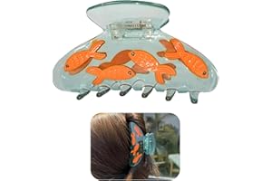 1 Pcs Fish Hair Claw Clip, Transparent Acetate Fish Hair Clip for Women, Summer Beach Party Hair Accessory, Large Light Blue 