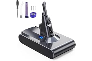 P.TOULTEK Designed for Dyson V8 Battery Replacement 21.6V 8.0Ah Compatible with Dyson V8 Animal Battery Replacement V8 Motorhead V8 Fluffy SV10 Carbon Fiber Vacuum Cleaner