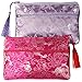kilofly 2 pc Chinese Silk Brocade 2 Zipper Pocket Tassel Jewelry Bag Gift Pouch set2 C
