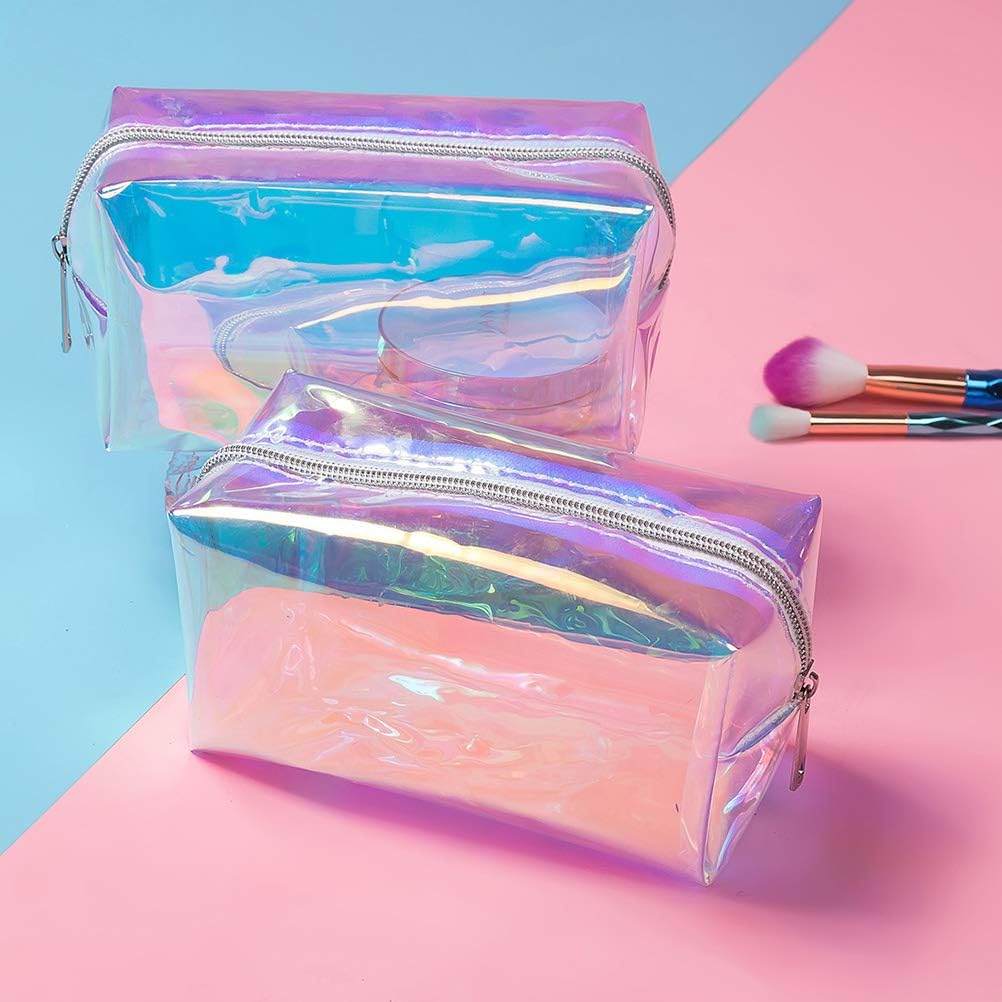 Huemny Holographic Makeup Bag, laser glitter pencil case kids school pencil case pencil case pencil case - Image 3