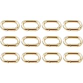 Bobeey 4pcs Carabiner Metal Spring Key Ring, Snap Hooks Clip, Keyring Buckle, Oval Ring for Bags, Purses BBC39