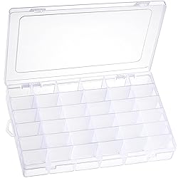 2 Pack 36 Grids Clear Plastic Organizer Box with
