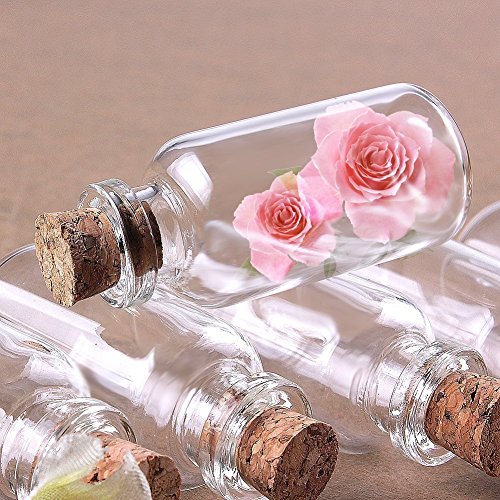 Yesker IPV023 Package of 24 Small Mini Glass Jars with Cork Stoppers