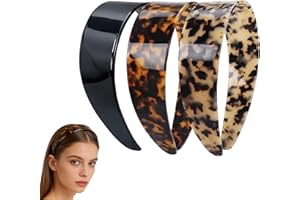 GOAMHOU Tortoise Shell Headbands for Women, Non-Slip Acetate Wide Headbands with Teeth, Comfortable Fashion Hair Bands Hair A